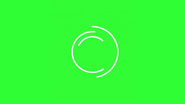 Animated circular pie chart graphic with a clean green screen background, designed for business presentations, data visualization, statistics, infographics, dashboards, progress indicators, and chroma