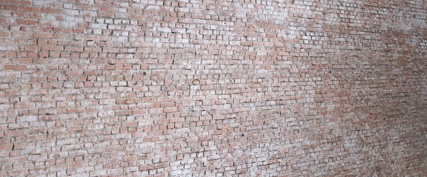 Weathered red brick wall texture with aged masonry rough mortar joints dark brown terracotta tones uneven brick surfaces rustic architectural background for vintage interior design and renovation