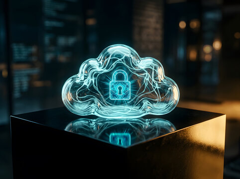 secure cloud computing technology | data protection and cybersecurity | private cloud storage solutions | encrypted digital information safety | futuristic network data security concept