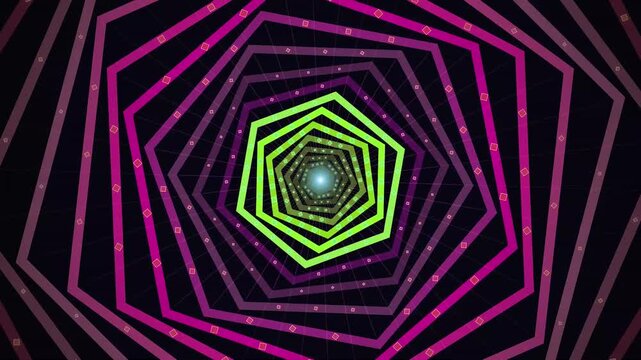 Vibrant Neon Geometric Tunnel Vision.