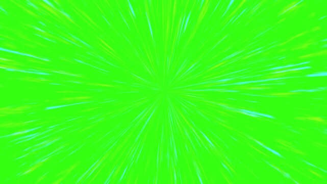 Fast Speed Lines Radial Motion Blur on Green Screen Background Loop