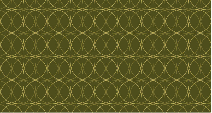 Sophisticated olive green geometric vector pattern featuring fine linear interlaced circles creating an elegant and organic decorative backdrop.