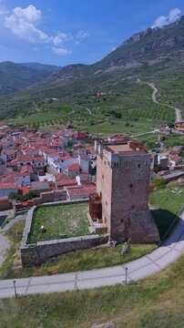 The town and castle of Pr&eacute;jano in the Arnedo region. Eastern Rioja or Lower Rioja. Autonomous Community of La Rioja. Spain. Europe