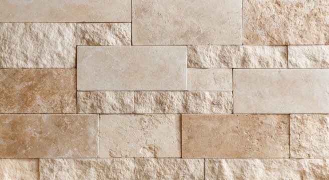 Travertine stone wall texture with soft warm tones for luxury architectural background