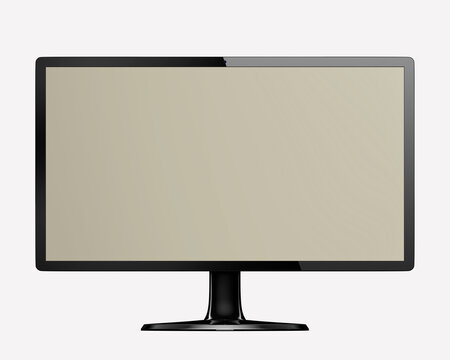 Blank computer monitor isolated on white background