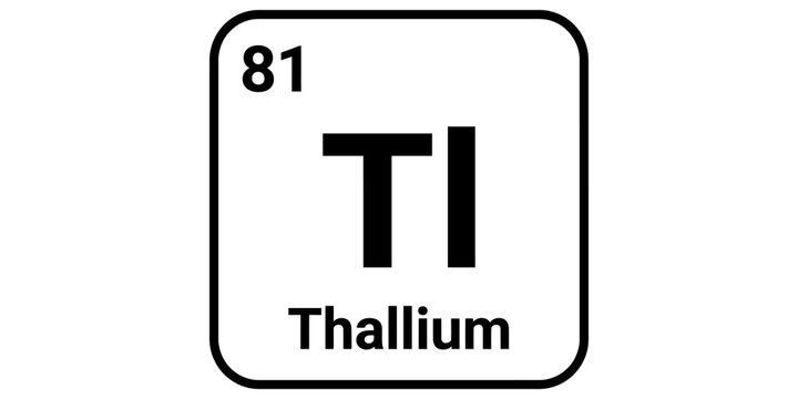 Thallium periodic table chemical element block with atomic number and symbol.