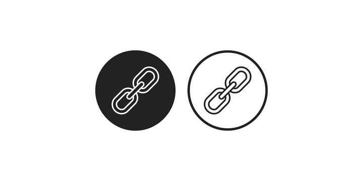 Chain link icons inside circular frames for connectivity and networking design solutions.