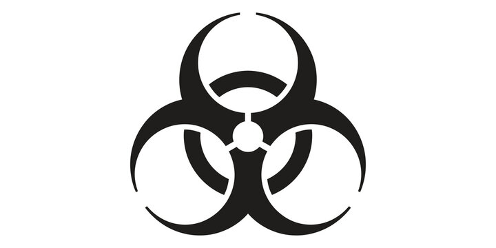 Biohazard warning symbol sign for laboratory safety and hazardous material identification.