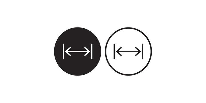 Resize or extend horizontal arrow icons in black circle for layout adjustment interface tools.