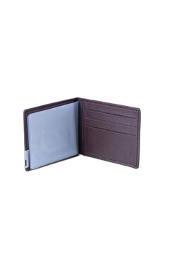 Blank black business card holder wallet case isolated on a white background