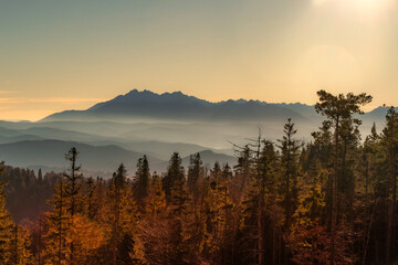 góry , Karpaty , Pieniny, Tatry , Polska , Małopolska, jesień © Daniel Folek