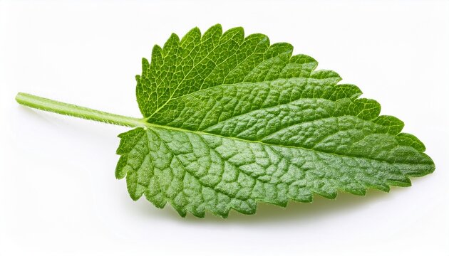 Lemon Balm Herb Leaf On White