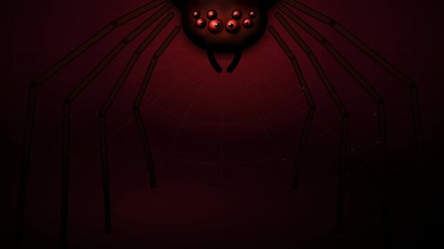 Halloween Blood Widow Descent Loop Animation. Halloween Blood Widow Descent Dark Spider Animation Loop