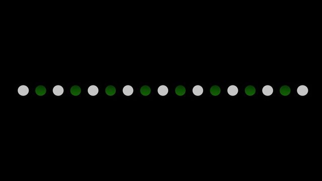 Alternating green and white circles across black