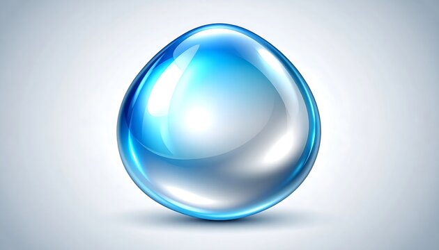 Abstract blue and white iridescent sphere reflection.