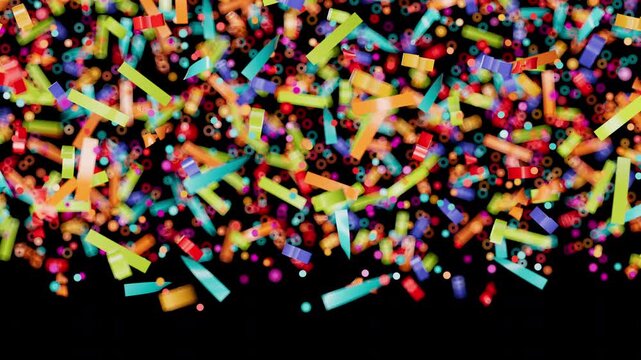 This cheerful colorful animation features abstract elements suitable for celebration events