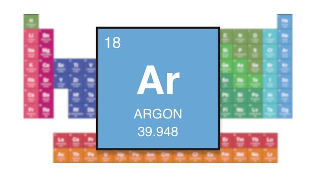 Argon Element 18 of the periodic table motion video