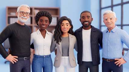Fototapeta premium business people team 3d clay characters