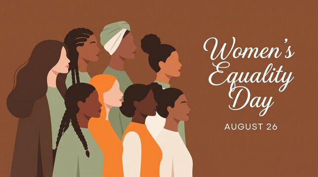 Women celebrating equality day illustration