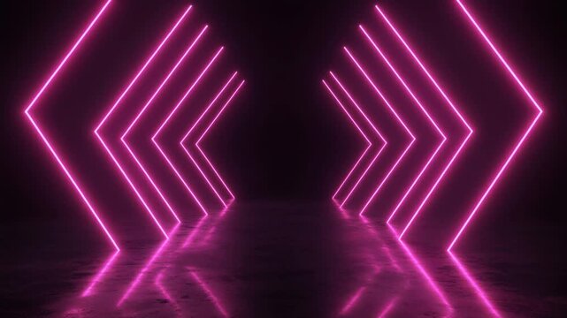 Pink Chevron Neon Sequence Background