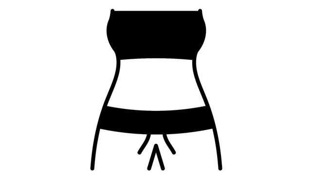 midsection tightening motion graphics, body contouring and waist trimming animation, targeting slimmer waistline animated video, 