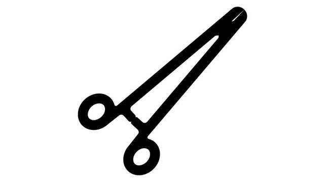 surgical dressing tweezer animation, plastic surgery equipment motion graphics, surgical dressing thumb forceps animated video