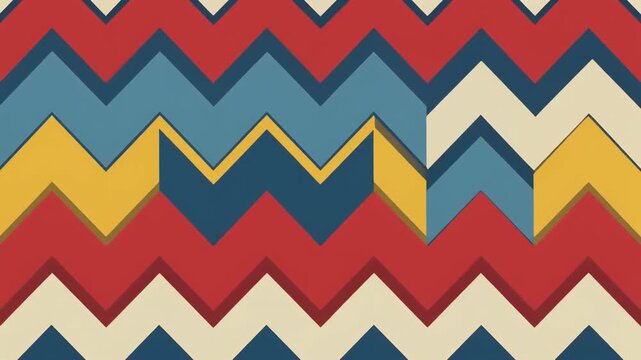 Chevron Block Pattern Retro Background