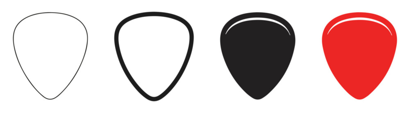 guitar pick plectrum music icon set