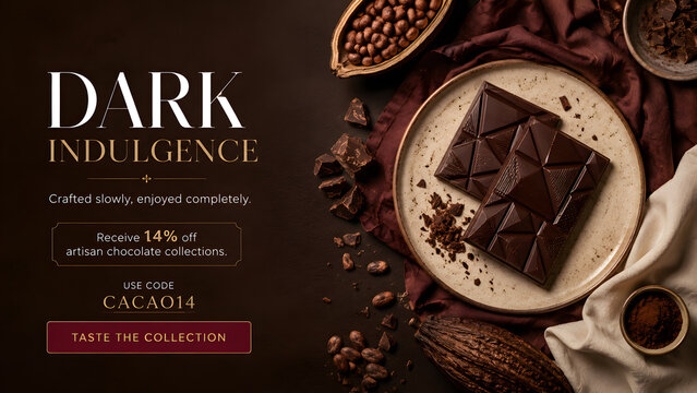 Premium Artisan Chocolate Website Banner 