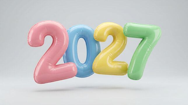 Bright colorful 2027 year numbers celebration
