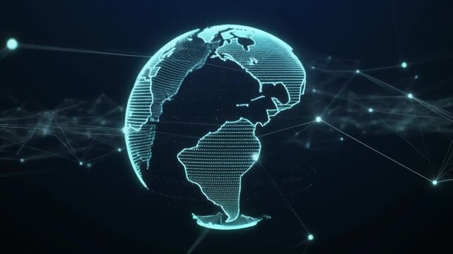 Wireframe Globe Network Global Background