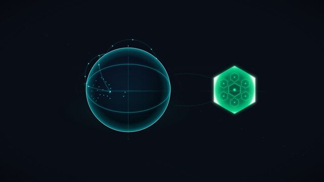 4k Global Cybersecurity Network Map with Threat Telemetry Data Stream Loop