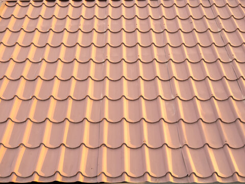 Orange Wavy Roof Tile Pattern Texture