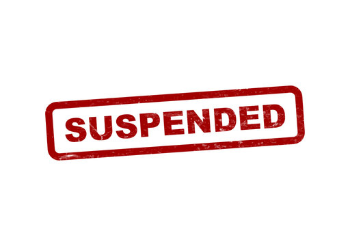 Red suspended stamp or label with bold text isolated on transparent background