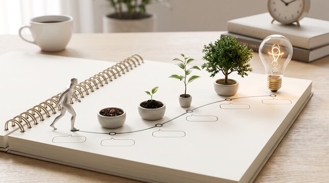 Personal Growth Development Strategy Timeline With Success Concept