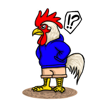 funny cartoon rooster