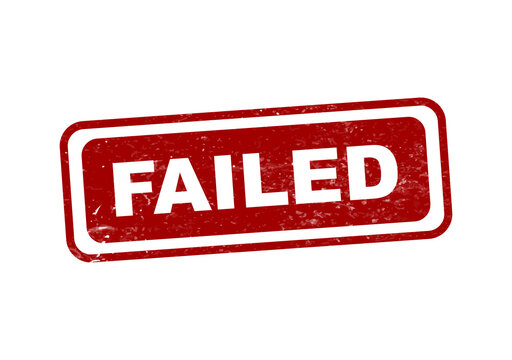 Red failed stamp on white background isolated on transparent background
