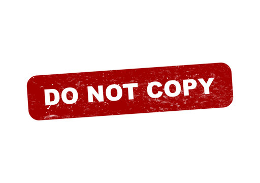 Red warning sticker with do not copy text isolated on transparent background