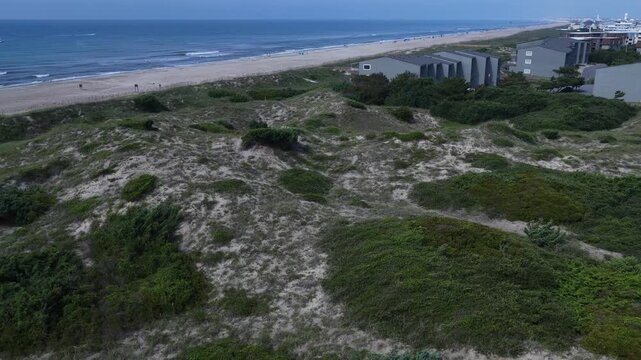 Atlantic Beach, NC Crystal coastline natural sand dunes on barrier island beach front living