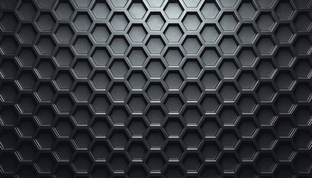 Dark metallic honeycomb texture with hexagonal pattern