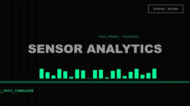 Digital sensor analytics display with green data level bars