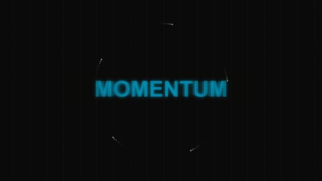 Neon glowing motivational business words appearing on dark background