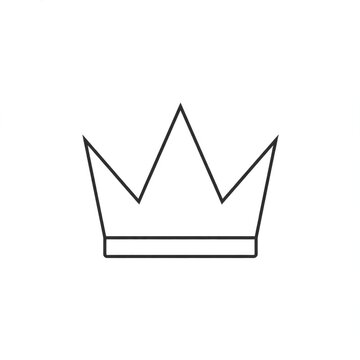 Simple Line Drawing of a Royal Crown Icon.