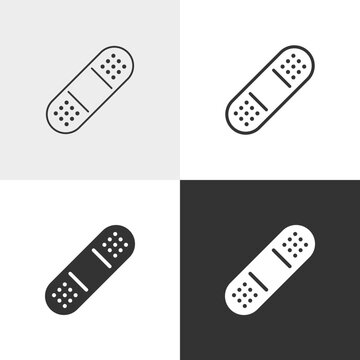 Adhesive bandage vector icon in outline and solid styles, Editable stroke.