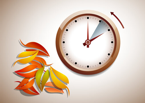 Vector illustration of a clock showing the time change