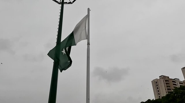 Pakistani flag in slow motion wave
