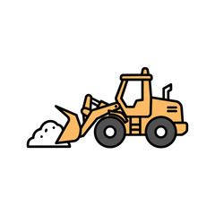 Fototapeta premium Yellow Front Loader Construction Vehicle Isolated Icon