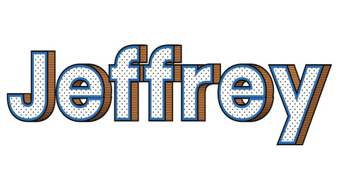 Jeffrey name png lettering font shadow retro typography © Rawpixel.com