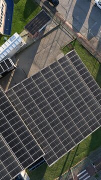 Multiple Solar Panel Technologies at a Renewable Energy Research and Innovation Facility in Florian&oacute;polis, Brazil. Aerial View.
