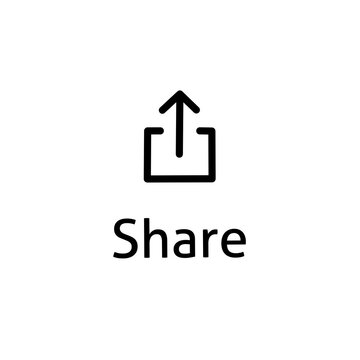 A share icon featuring an open box symbol and an upward-pointing arrow, symbolizing sending, sharing, and uploading.